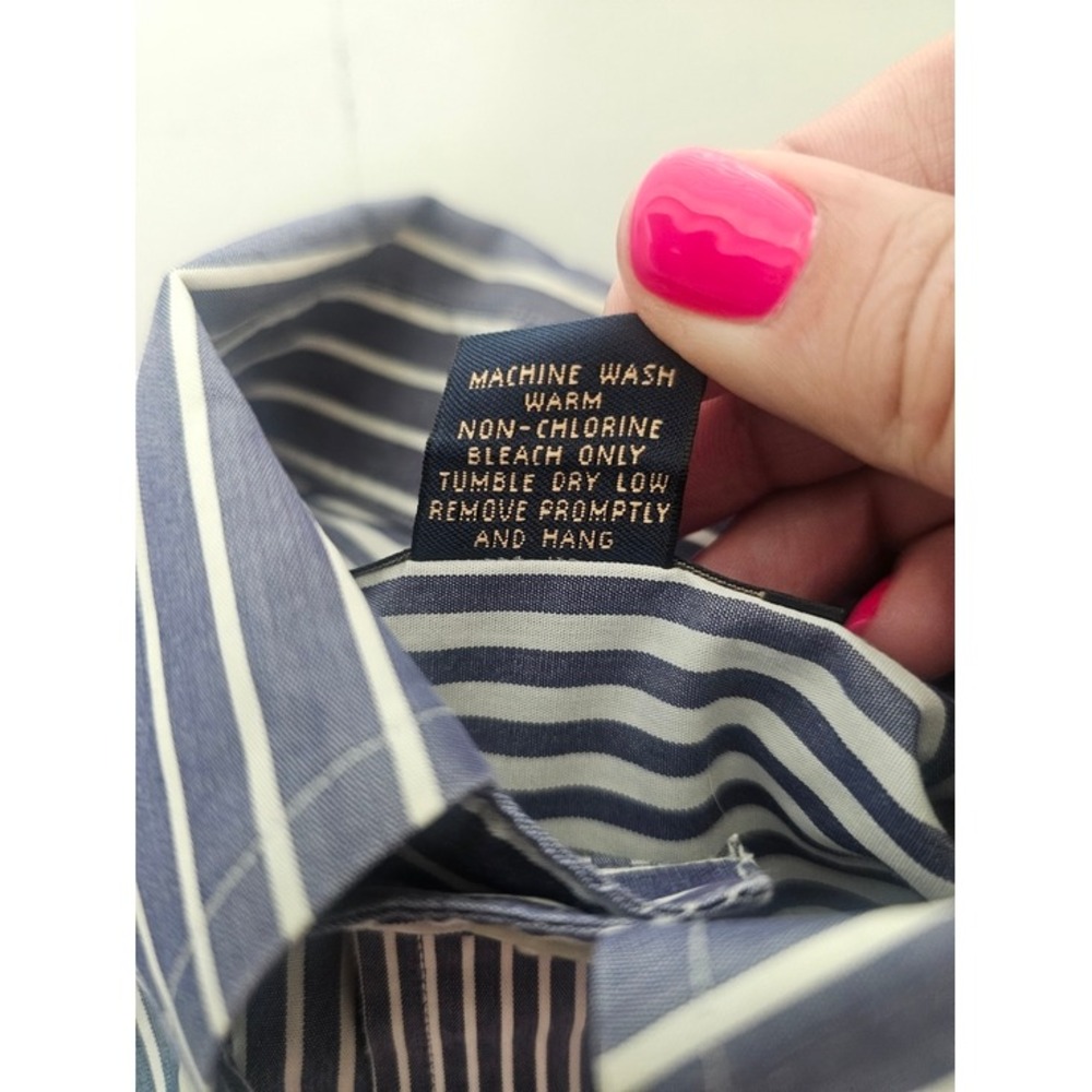 Brooks Brothers Mens S Blue Mixed Stripe Shirt Non-Iron Button Down Fun Shirt ~ - Picture 8 of 8